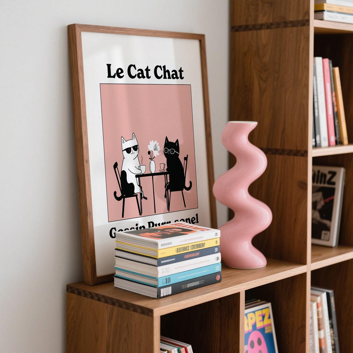 Mischievous cat illustration featured on funny cat artwork