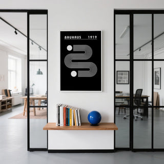 Framed black minimalist art perfect for contemporary office spaces