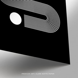 Large black minimalist art print designed for stylish living rooms