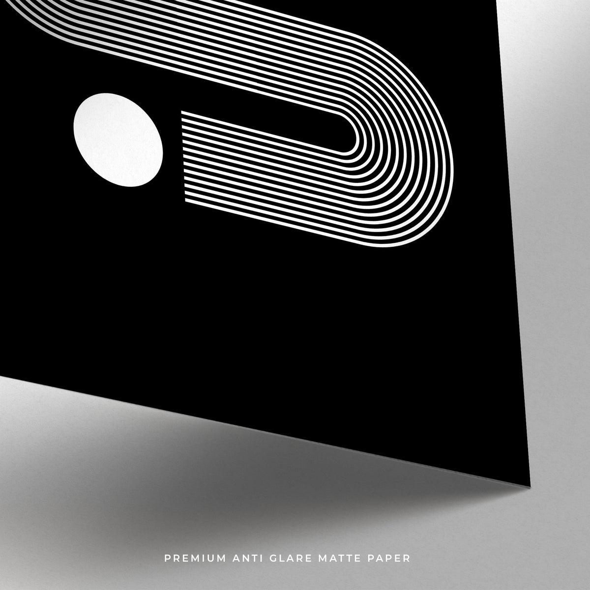 Large black minimalist art print designed for stylish living rooms