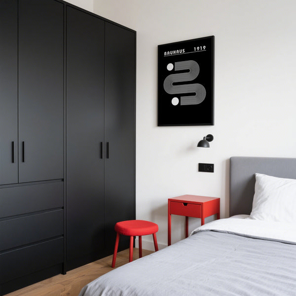 Black Minimalist Art for trendy bedroom