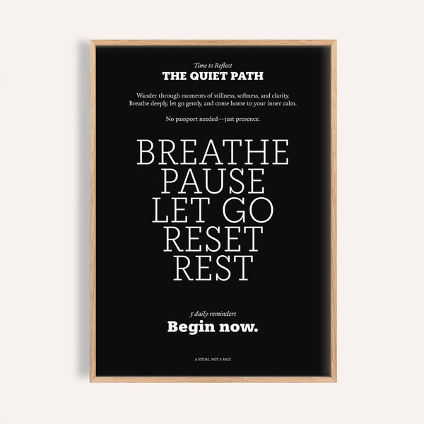Rest and reflection theme expressed in The Quiet Path wall art