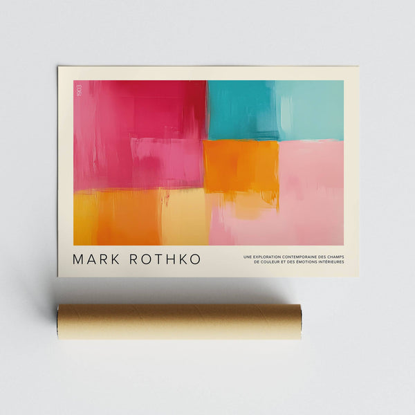 Rothko-inspired art prints horizontal in minimalist format for home interiors
