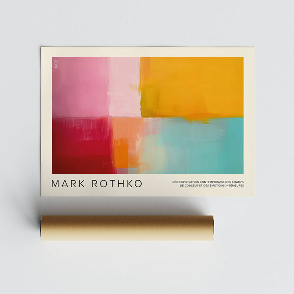 Vivid color block colorful abstract art for stylish home interiors