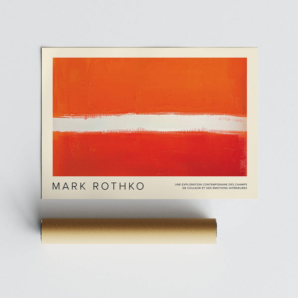 Abstract orange color wall art inspired by Rothko