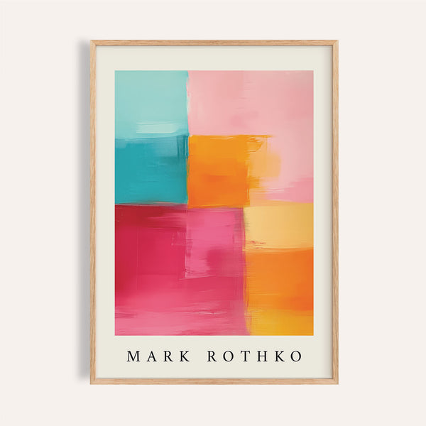 abstract art with pink color blocks