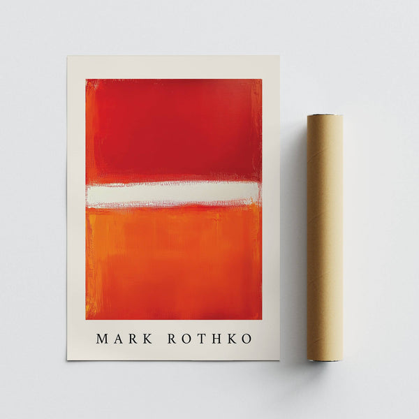 High-quality orange abstract art print on matte paper