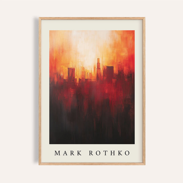 California wall art featuring urban fire abstract design