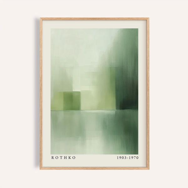 Green abstract wall art with olive and sage tones for modern interiors