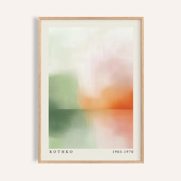 Rothko-inspired peaceful wall art featuring soft color blending
