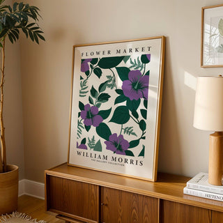 Botanical-themed purple flower artwork perfect for traditional office spaces