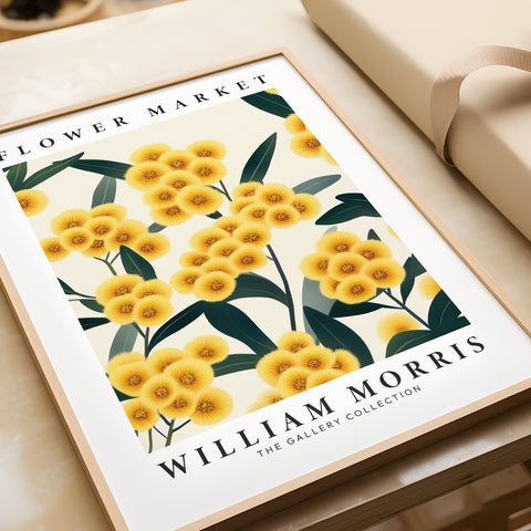 Yellow flower poster with vibrant hues for uplifting home decor
