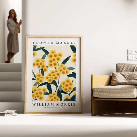 Cheerful yellow flower wall decor for a lively home atmosphere
