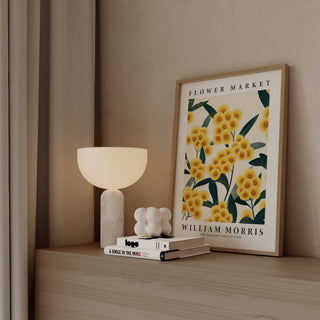 Striking yellow flower wall art with an elegant color palette