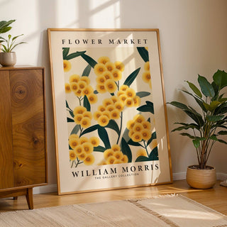 William Morris-inspired yellow floral artwork for a warm and inviting space

