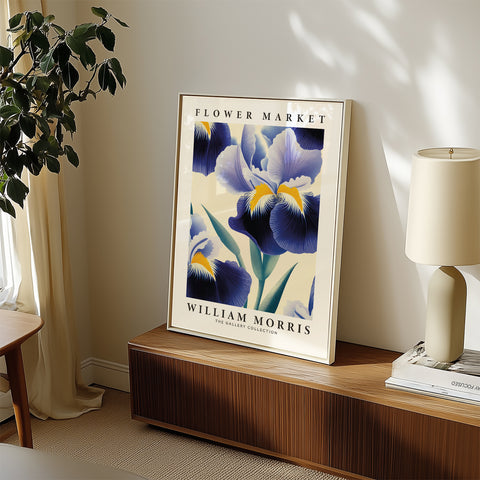 Nature-inspired blue iris print for botanical decor lovers
