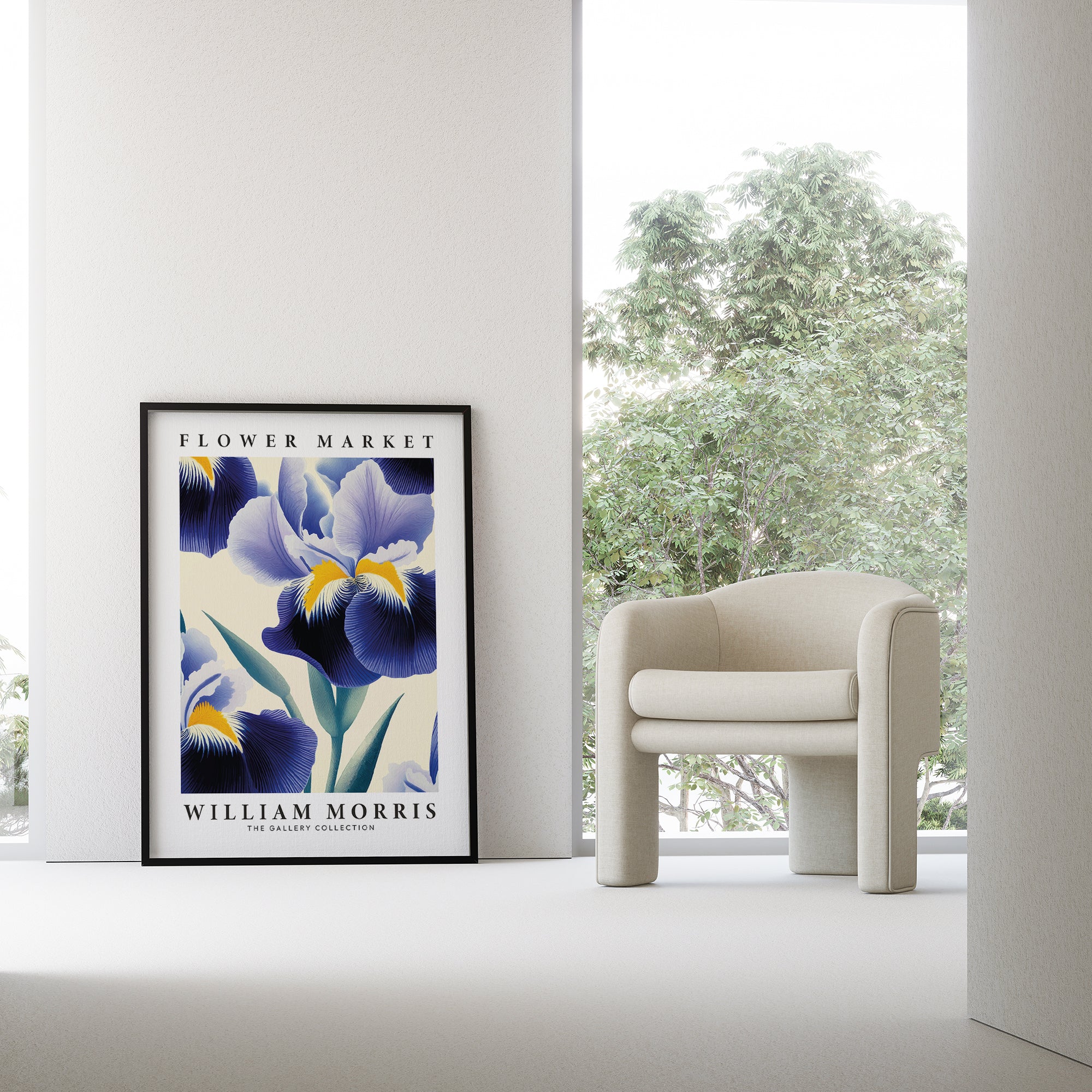 Flower Market Blue Iris Print