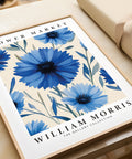 Botanical poster featuring blue cornflowers on premium matte paper
