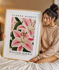 William Morris-inspired pink lily print for elegant interiors
