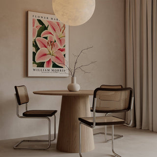 Nature-inspired decor featuring intricate lily flower painting art