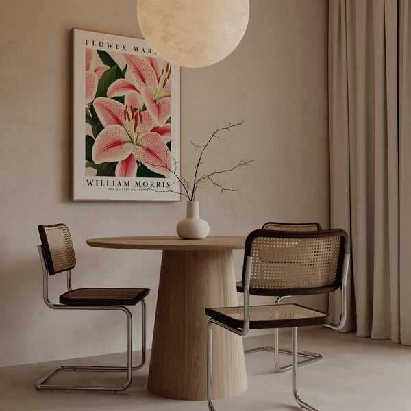 Nature-inspired decor featuring intricate lily flower painting art