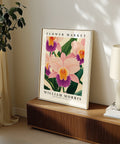 Botanical Orchid Flower Market art print for home decor
