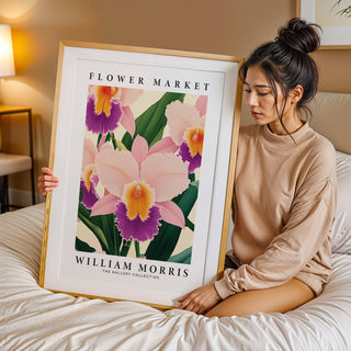 Bedroom decor with timeless William Morris wall art orchids