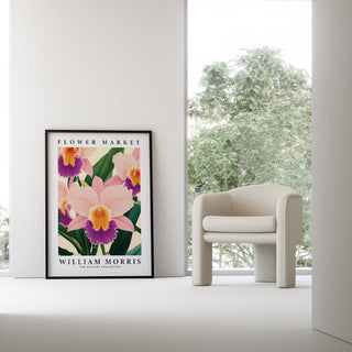 Soft matte texture enhancing wall art orchids floral detail