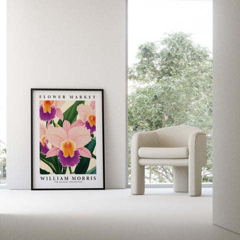 Vintage Orchid Flower Market poster by William Morris
