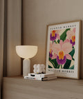 Orchid Flower Market poster inspired by William Morris design
