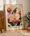 William Morris-inspired Orchid poster with vintage style
