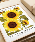 Elegant vintage sunflower art print for home interiors
