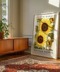 Sunflower artwork inspired by William Morris for living room decor
