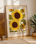 Botanical sunflower art print for home decoration
