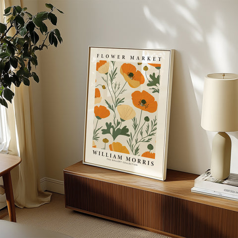 William Morris floral poster in vintage style
