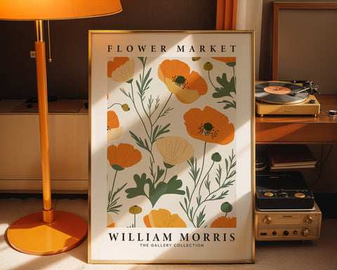 William Morris-inspired poppy artwork for classic interiors
