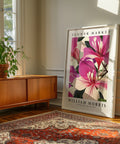 William Morris-inspired pink floral print for living room decor
