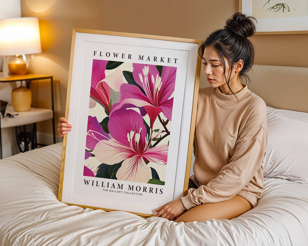 Large pink floral prints for statement wall art