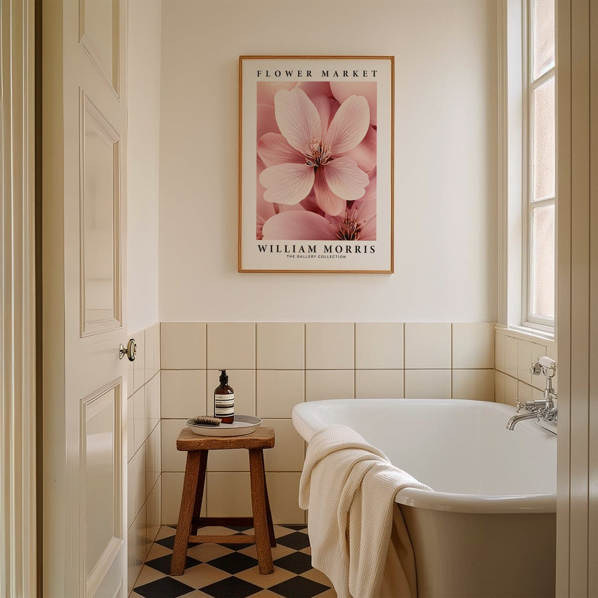 Soft matte print of William Morris cherry blossom wall art