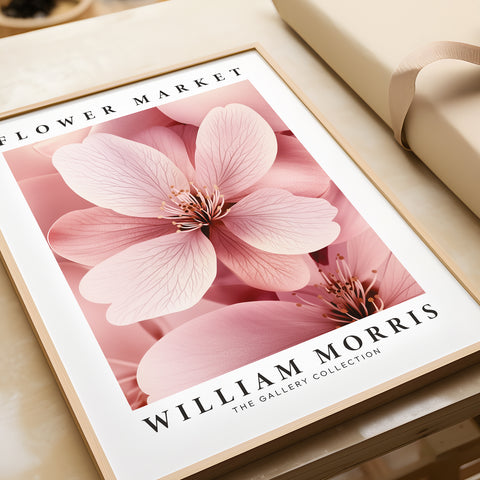 Serene cherry blossom flower poster for tranquil spaces
