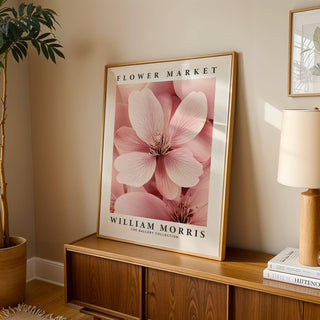 William Morris-inspired cherry blossom wall art print for bedrooms