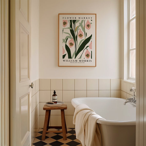 Sophisticated floral art featuring pink and green orchid motif