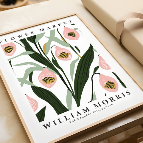 Timeless orchid floral art by William Morris
