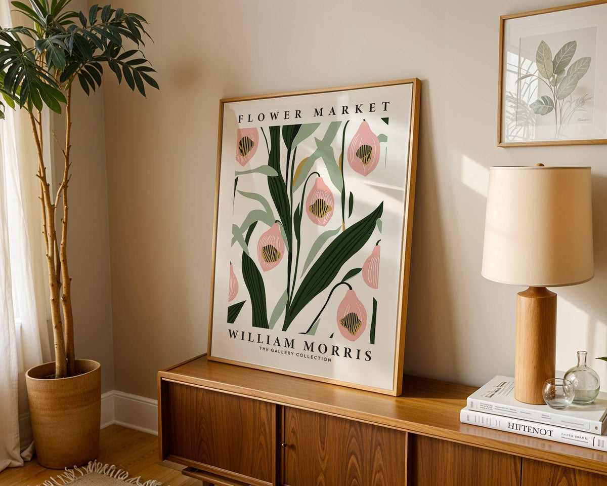 Timeless wall decor using paintings of orchids and vintage flair