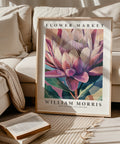 Botanical Protea Flower Market art print for home decor
