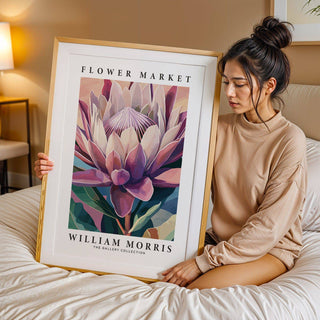 William Morris-inspired flower wall art for vintage interiors
