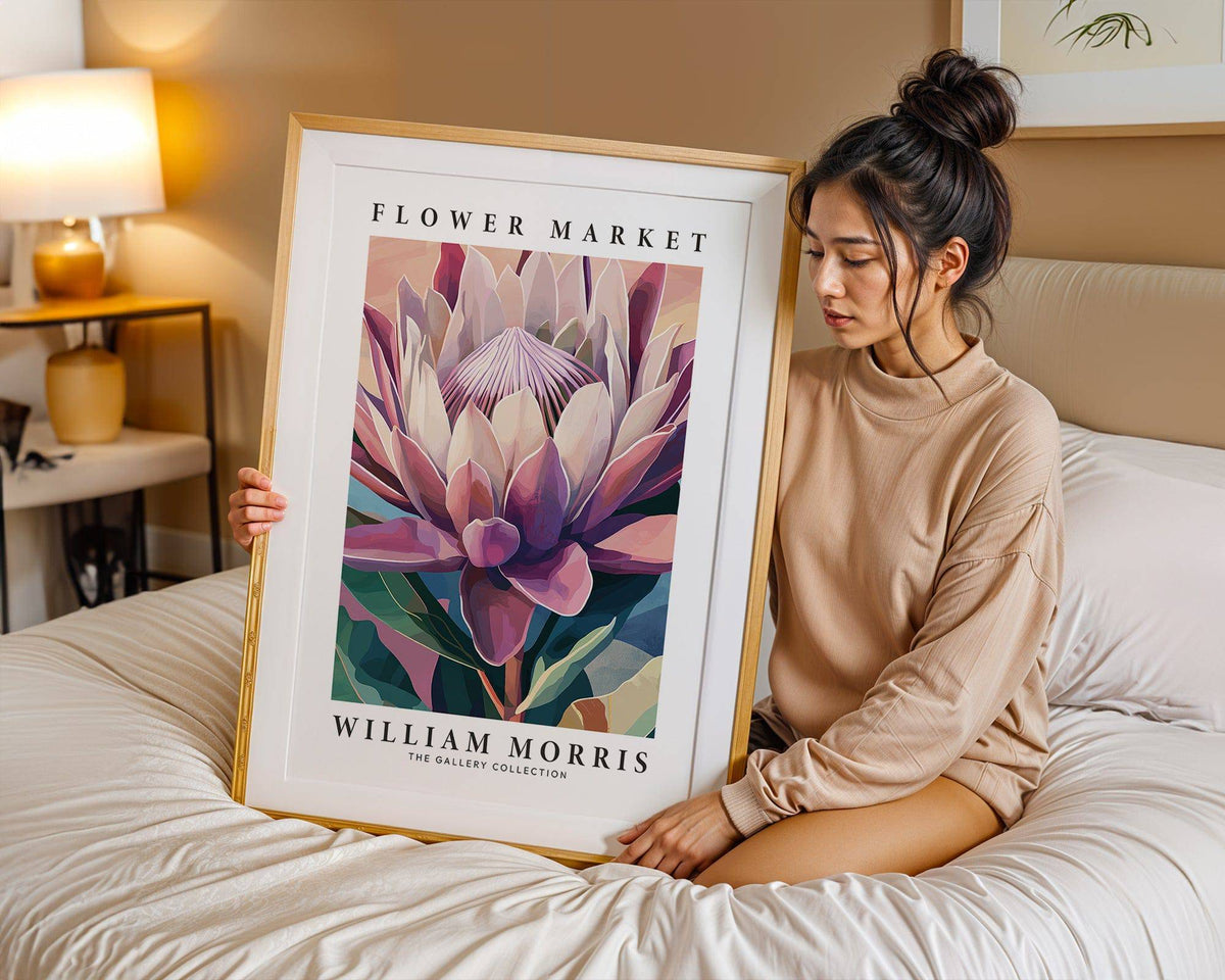 William Morris-inspired flower wall art for vintage interiors