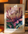 Floral Protea art print by William Morris in vintage theme
