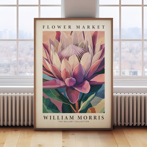 Vintage Protea Flower Market poster by William Morris
