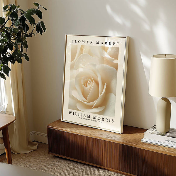 Subtle and timeless floral wall art for living room ambiance